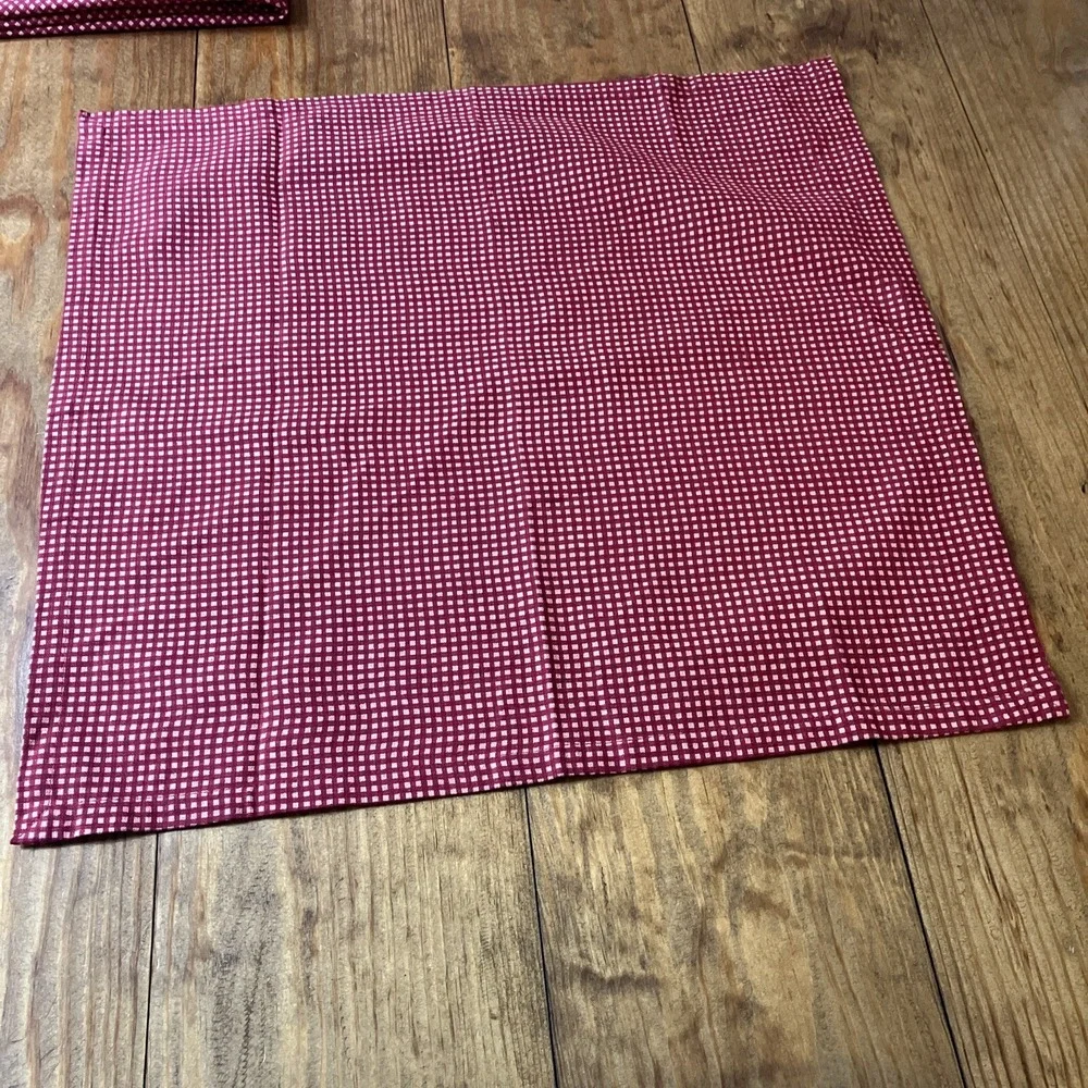 Crate And Barrel 2 Placemats 2 Napkins Christmas Tree And Checks